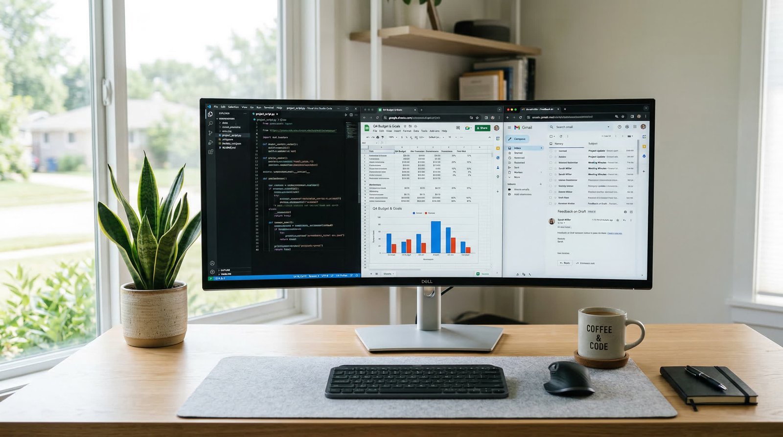 Productivity ultrawide setup